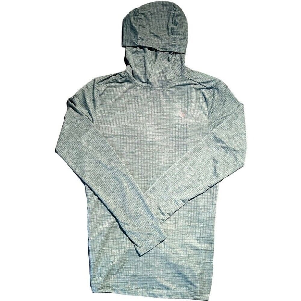 NEW Spyder Men's Pro Web Active Hoodie  Shirt Lightweight Fitted Blue Small